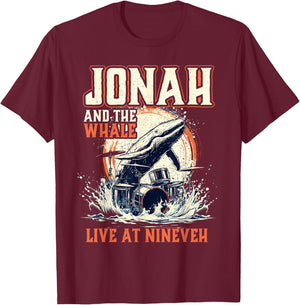 Christian Rock Shirt Jonah and Whales Vintage Funny T-Shirt - T-Shirt | Maroon