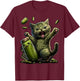 Funny Kittens vs Gherkin Pickle Cat Mom Lady T-Shirt - T-Shirt | Maroon