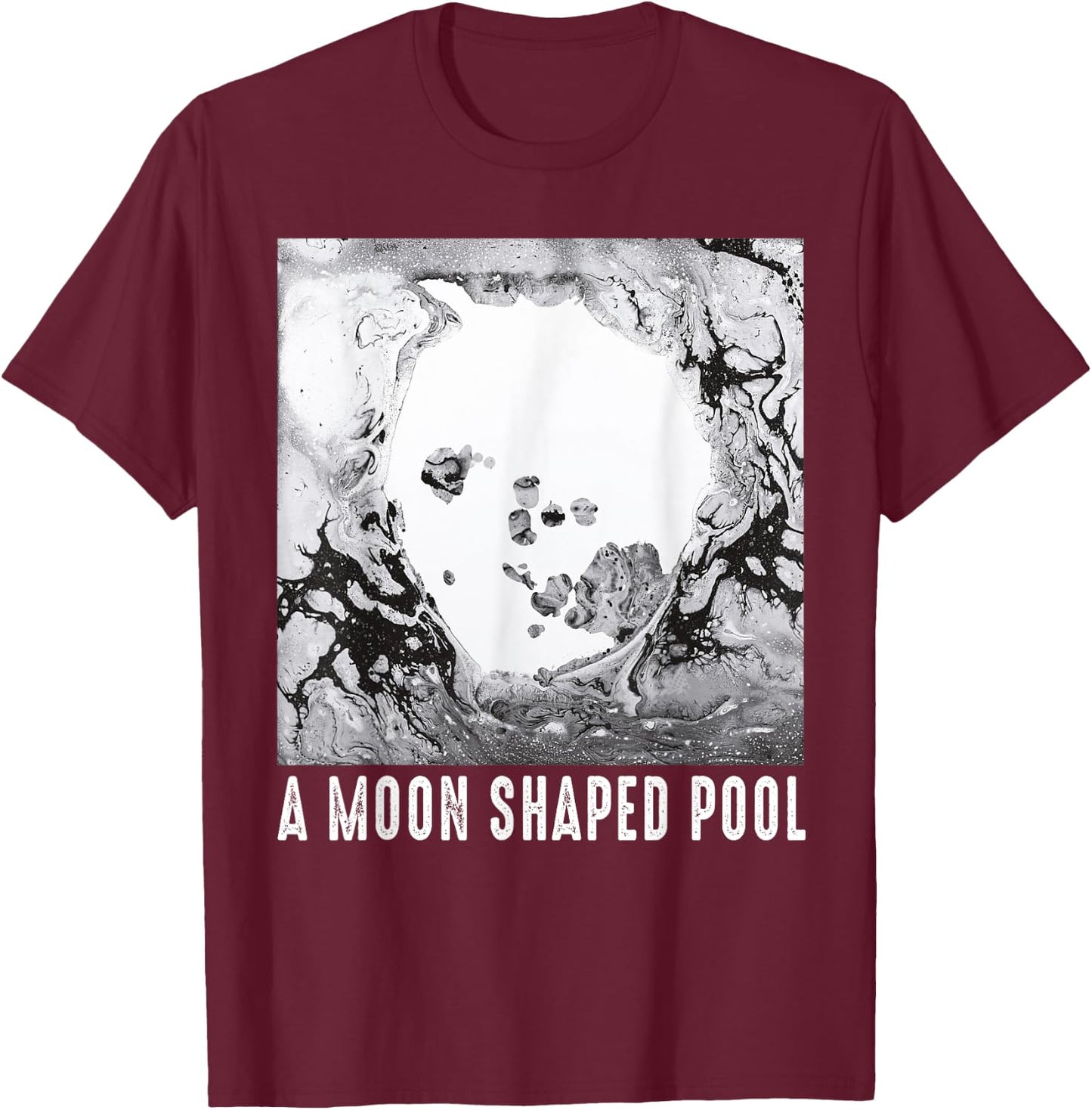 Vintage Radio Music 80s 90s Shaped Pool Outfits Moons Music T-Shirt - T-Shirt | Maroon