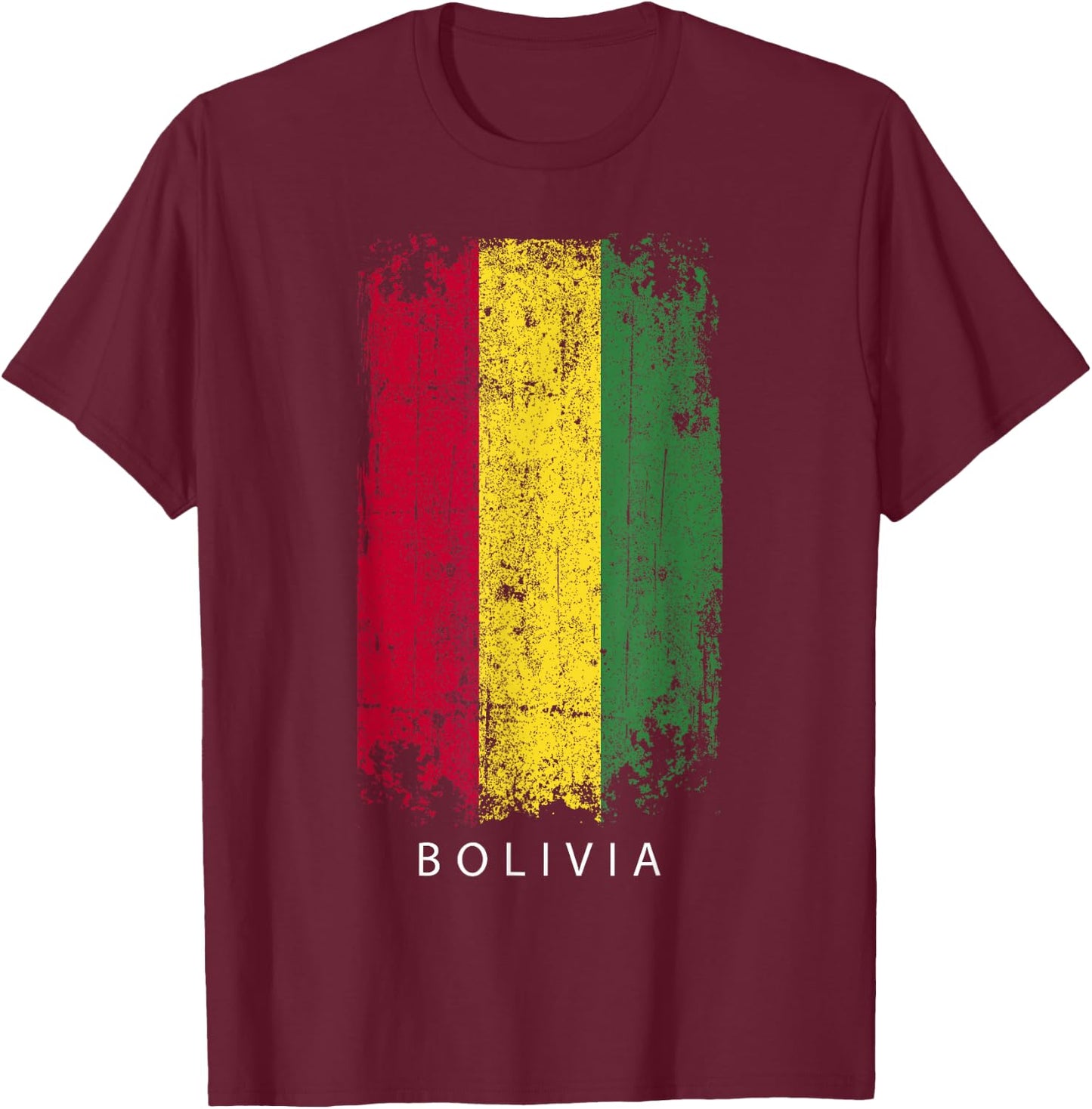 Bolivia Souvenir Design - Country Flag Bolivia T-Shirt - T-Shirt | Maroon