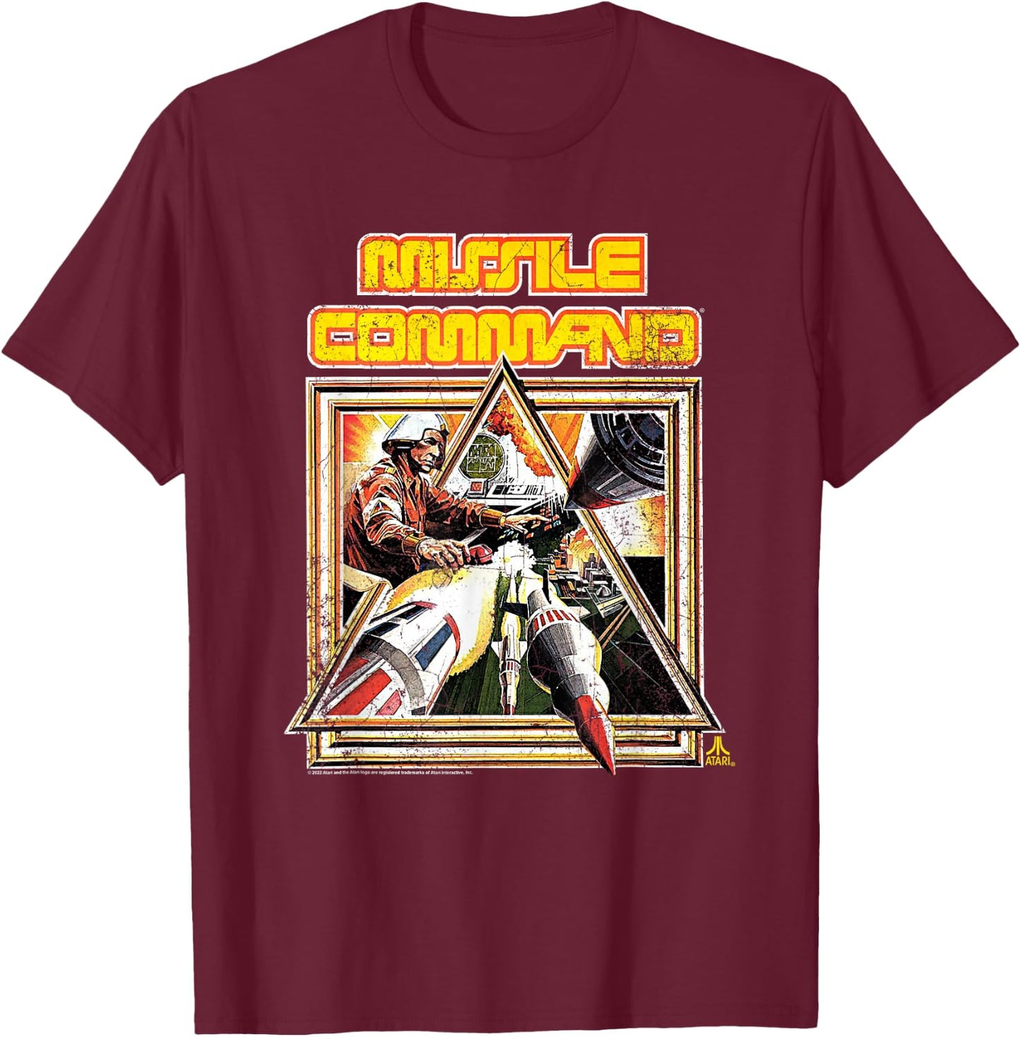 Atari Missile Commander T-Shirt - T-Shirt | Maroon