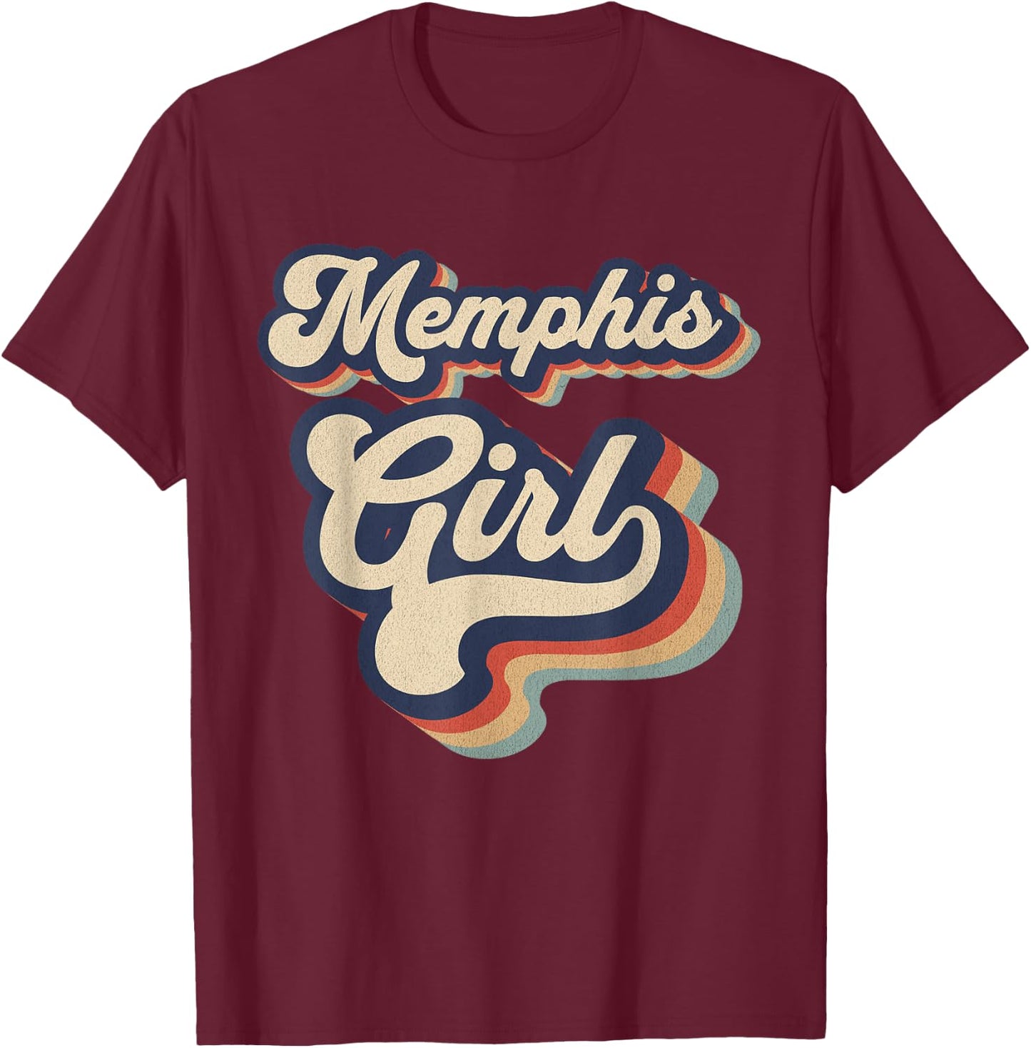 Vintage Design For Girls From Memphis Tennessee T-Shirt - T-Shirt | Maroon