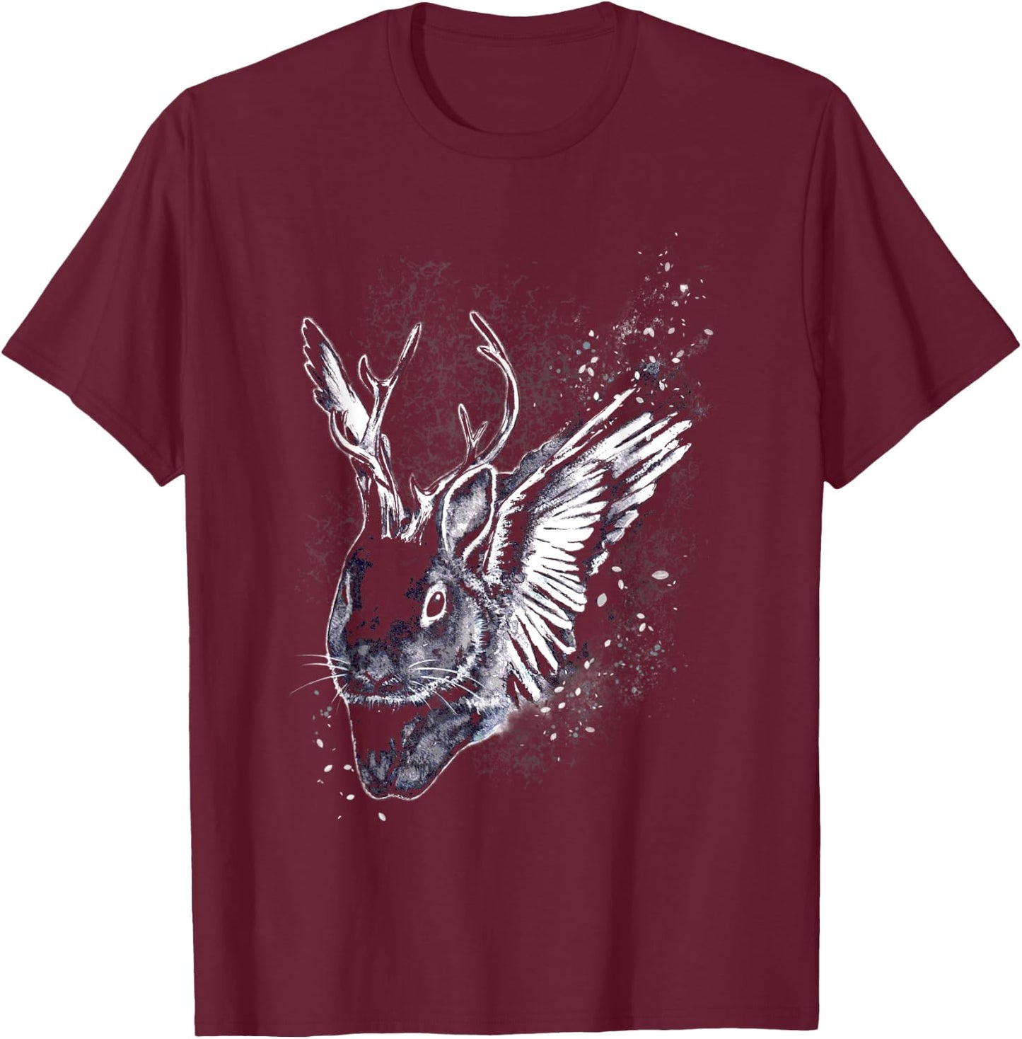 Wolpertinger Rabbit Deer Gothic Fantasy Fabulous Beauty T-Shirt - T-Shirt | Maroon