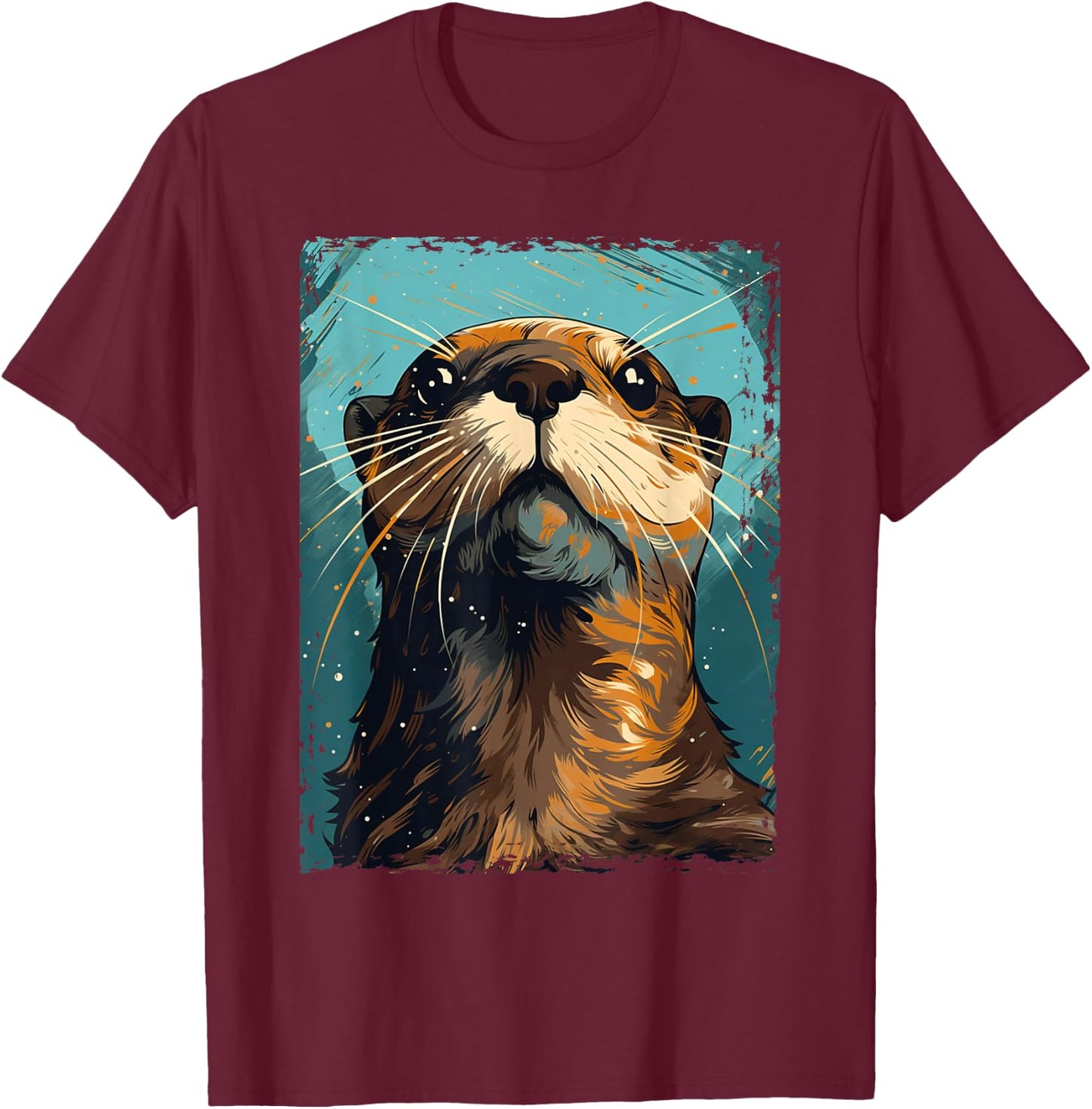 River Otter t Shirt for Boys & Girls Cute Otter Animal Funny T-Shirt - T-Shirt | Maroon