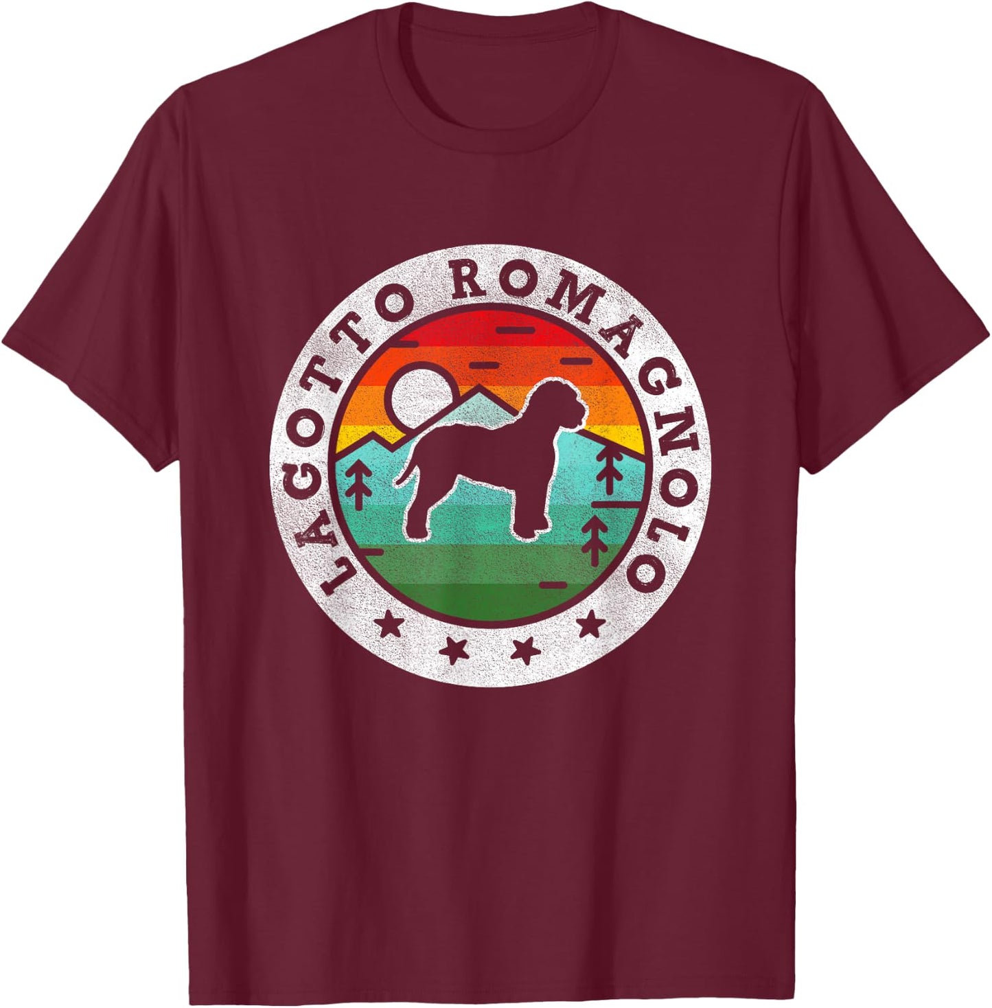 Vintage Lagotto Romagnolo Retro Dog Mom Dad Women Kids T-Shirt - T-Shirt | Maroon