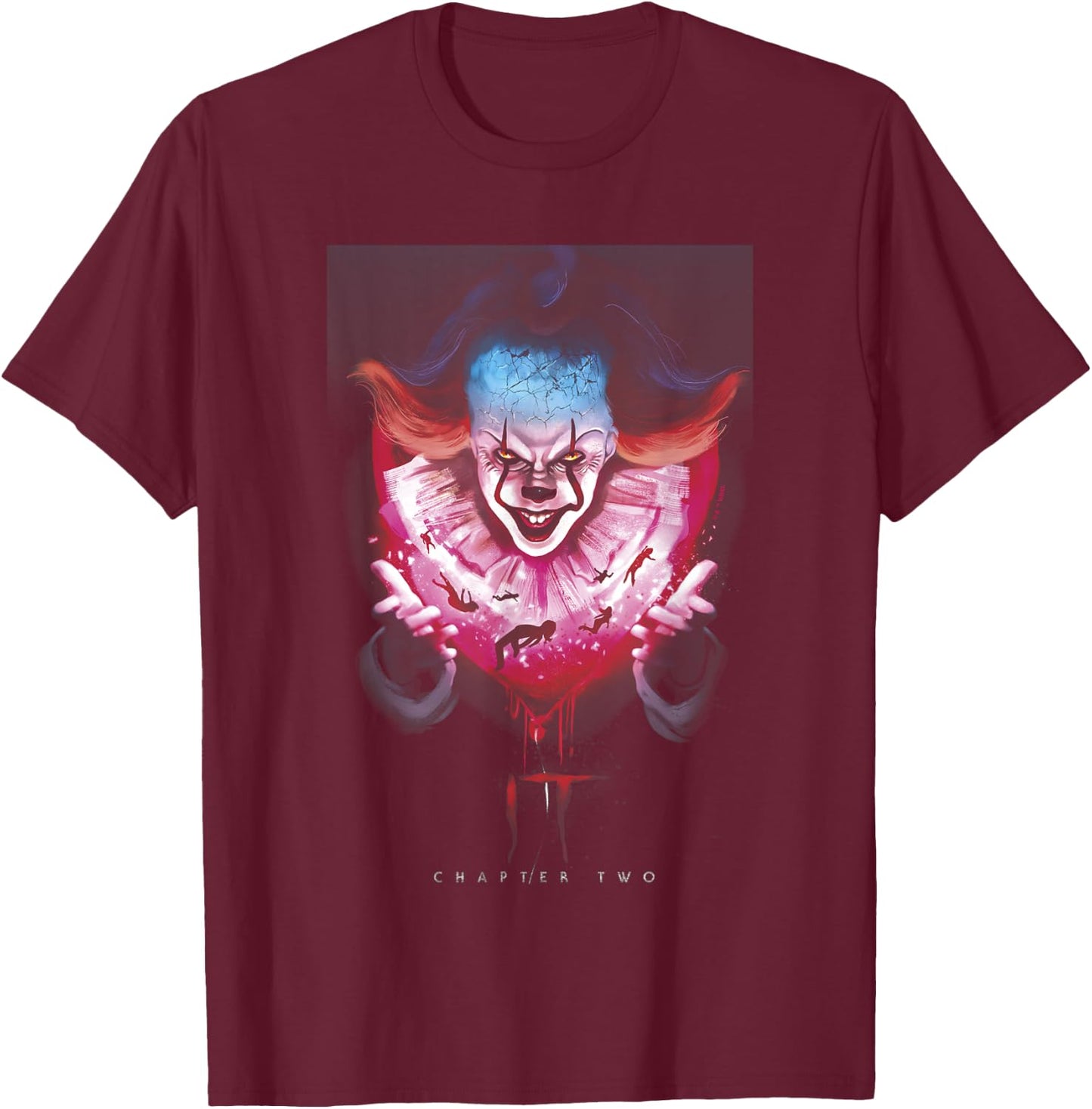It Chapter Two Floating Children Evil Pennywise Portrait T-Shirt - T-Shirt | Maroon
