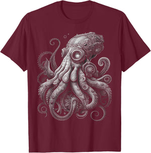 Octopus Tentacle Sea Creature Ocean Marine Biology Design T-Shirt - T-Shirt | Maroon