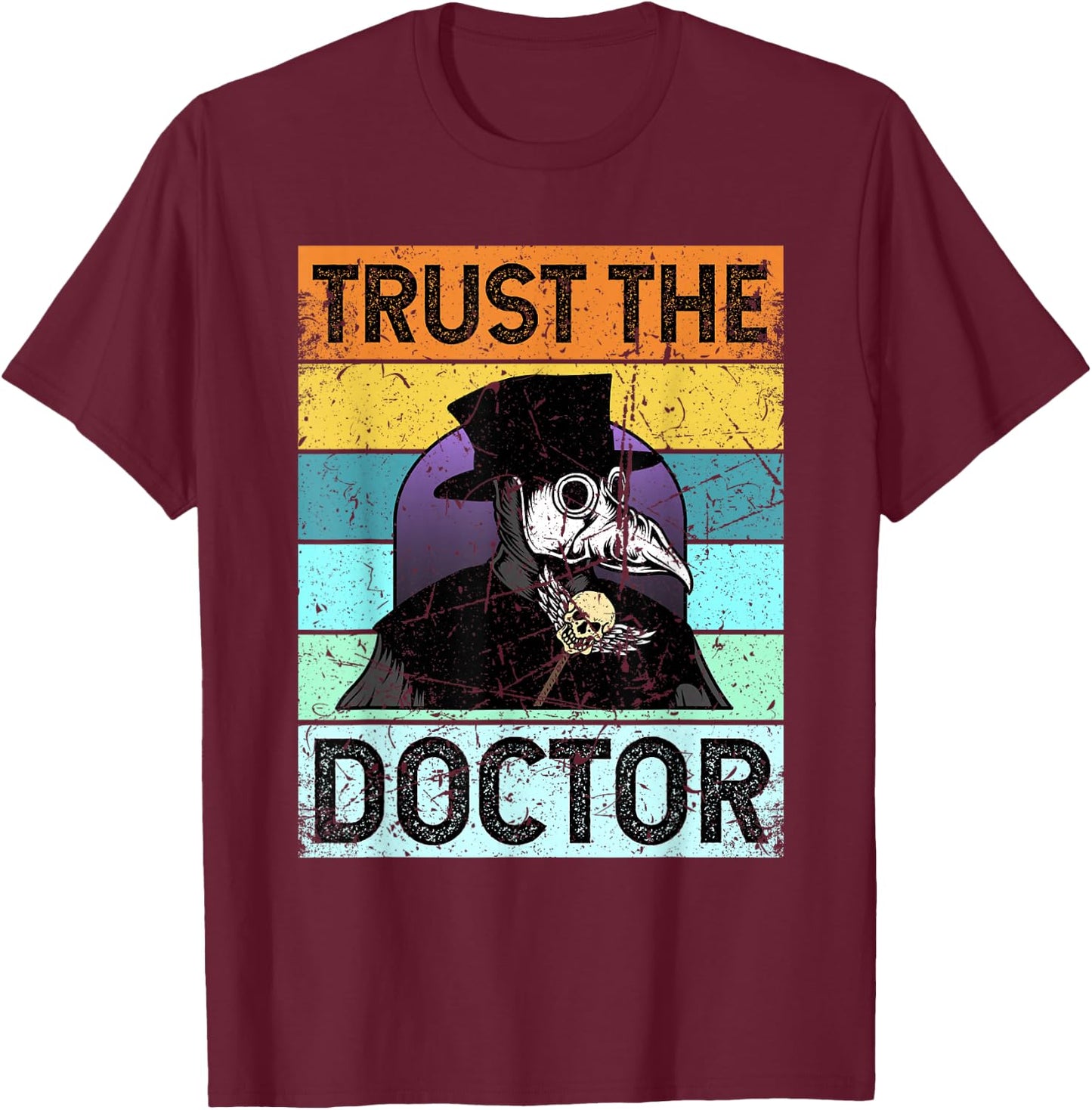 Plague Doctor Shirt Outfit Costume Women Kids T-Shirt - T-Shirt | Maroon