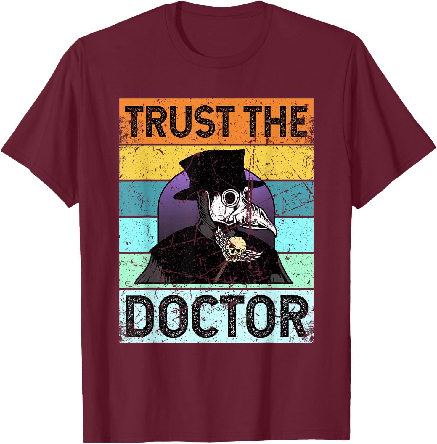 Plague Doctor Shirt Outfit Costume Women Kids T-Shirt - T-Shirt | Maroon