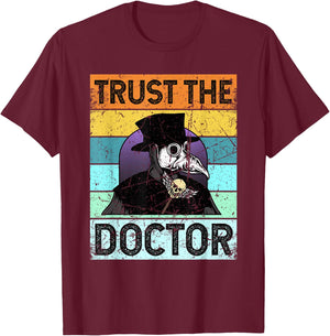 Plague Doctor Shirt Outfit Costume Women Kids T-Shirt - T-Shirt | Maroon