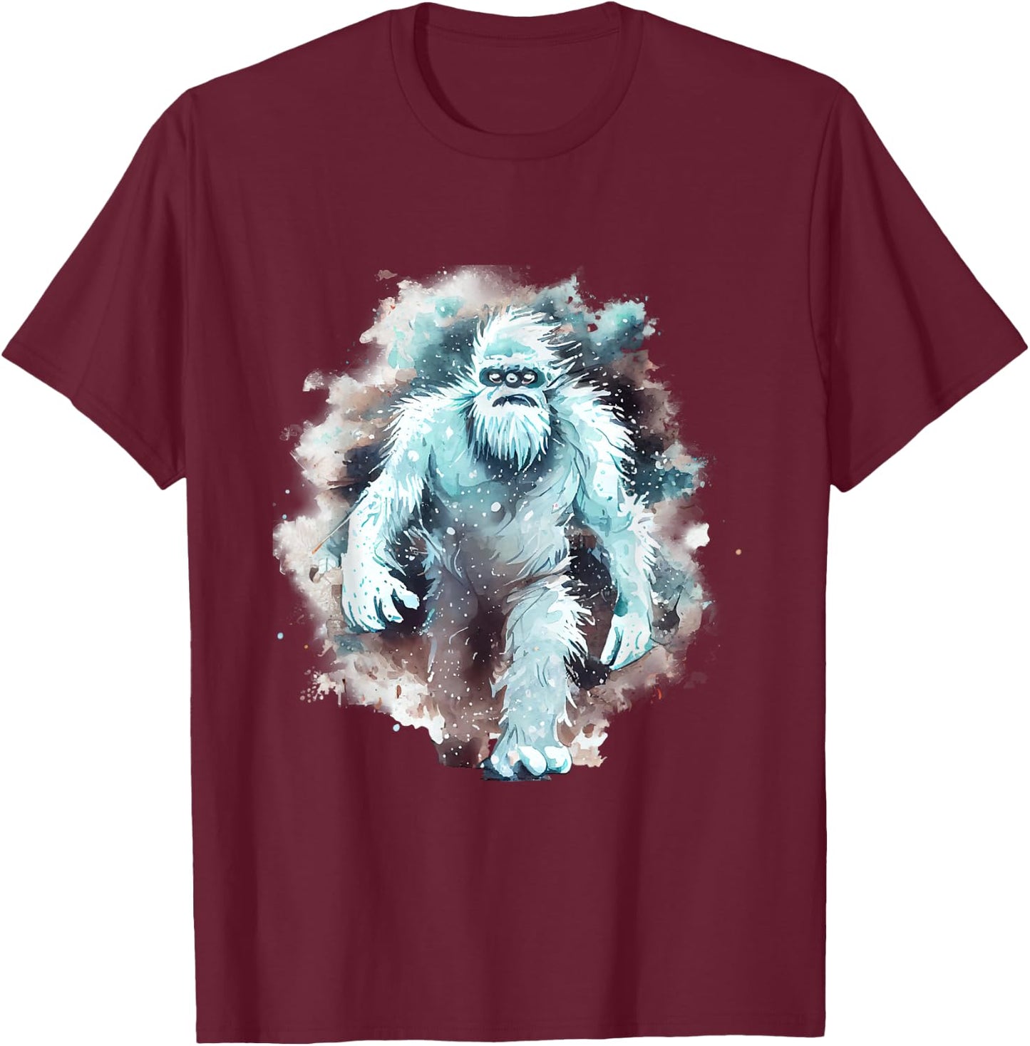 Mythical Yeti Legend Abominable Snowman T-Shirt - T-Shirt | Maroon