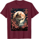 Japanese Hokkaido Wolf and Moon, Nature Art Women, Men T-Shirt - T-Shirt | Maroon