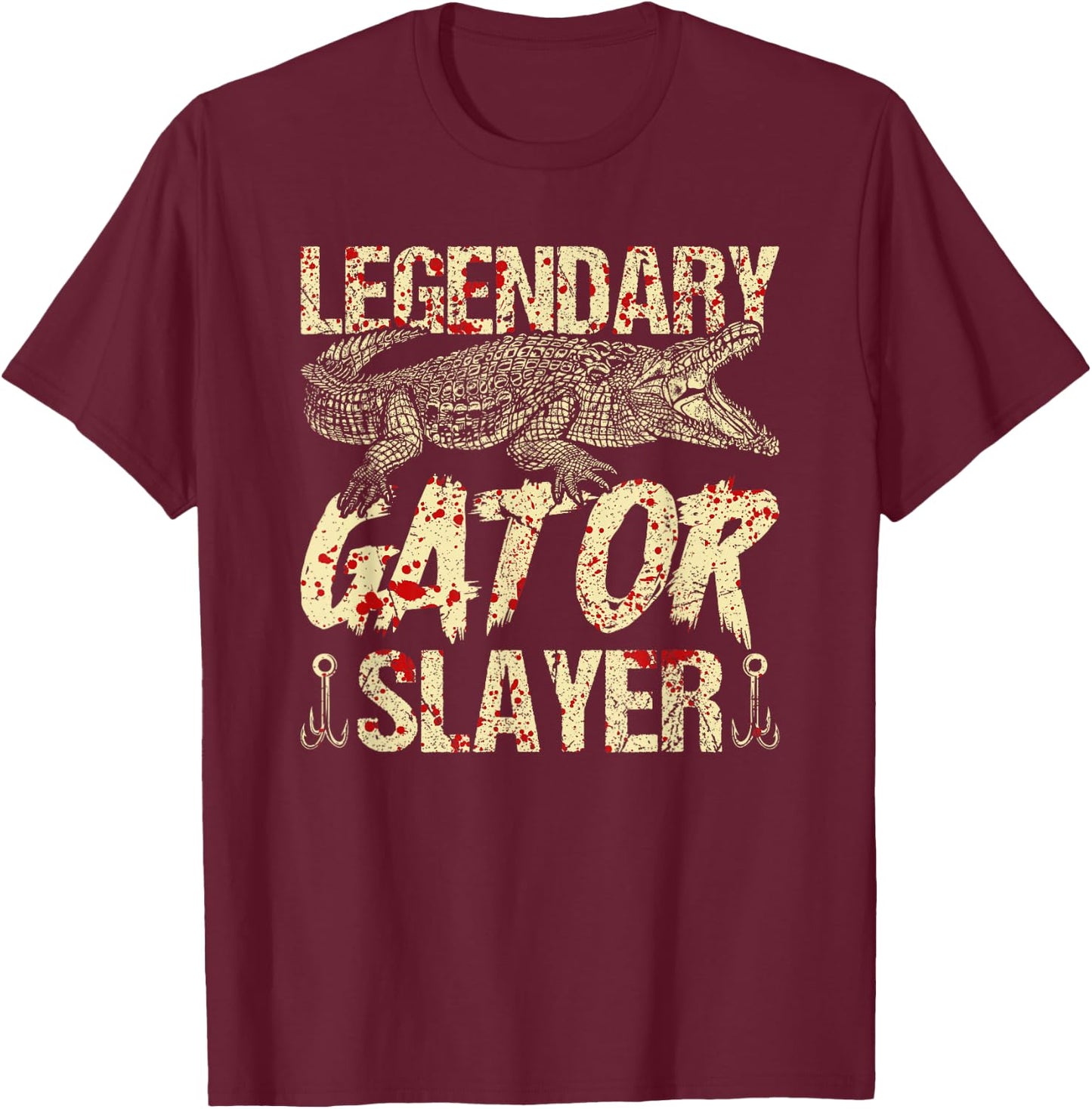 Alligator Hunter Legendary Gator Slayer Bloody Gator Hunting T-Shirt - T-Shirt | Maroon
