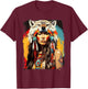 Indigenous Wolfwear Beautiful Native American - -Adults, Black, Small, Short Sleeve, Classic Fit T-Shirt - T-Shirt | Maroon