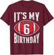 6 Years Old American Football 6th Birthday Boy Retro Style T-Shirt - T-Shirt | Maroon