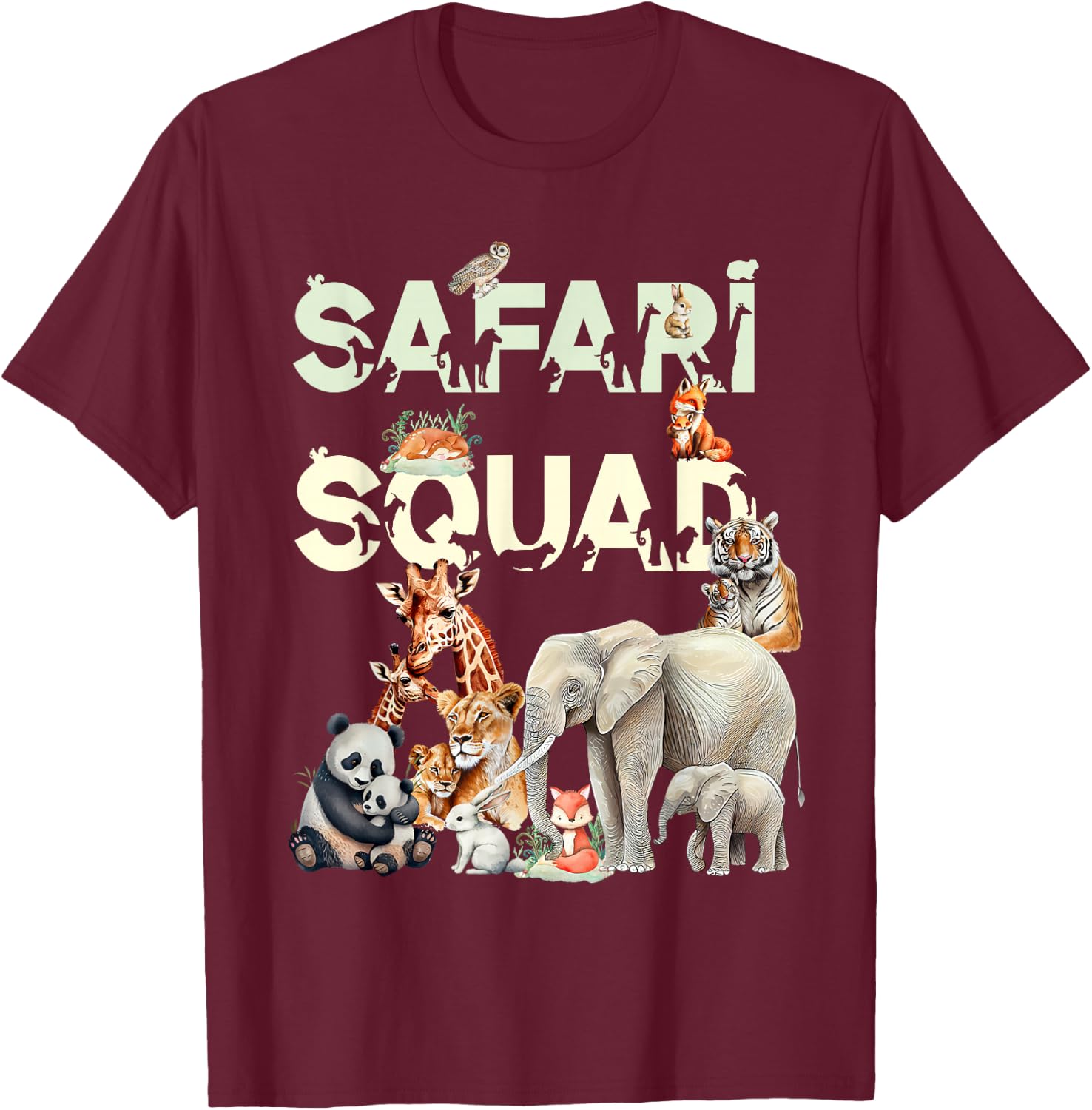 Safari Squad Animals Funny Zoo Animal Lovers Funny Safari T-Shirt - T-Shirt | Maroon