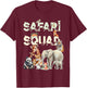 Safari Squad Animals Funny Zoo Animal Lovers Funny Safari T-Shirt - T-Shirt | Maroon