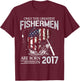 7th Birthday Fishermen USA Flag 7 Year Old Fishing Boy T-Shirt - T-Shirt | Maroon