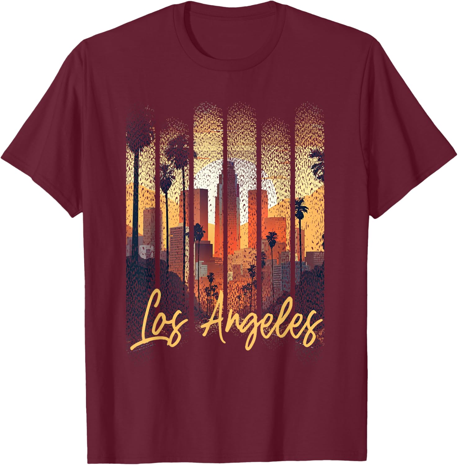 Los Angeles California City Downtown Skyline California L.A. T-Shirt - T-Shirt | Maroon