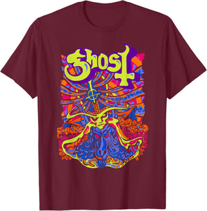 Ghost – Satanic Panic Bright Colors T-Shirt - T-Shirt | Maroon