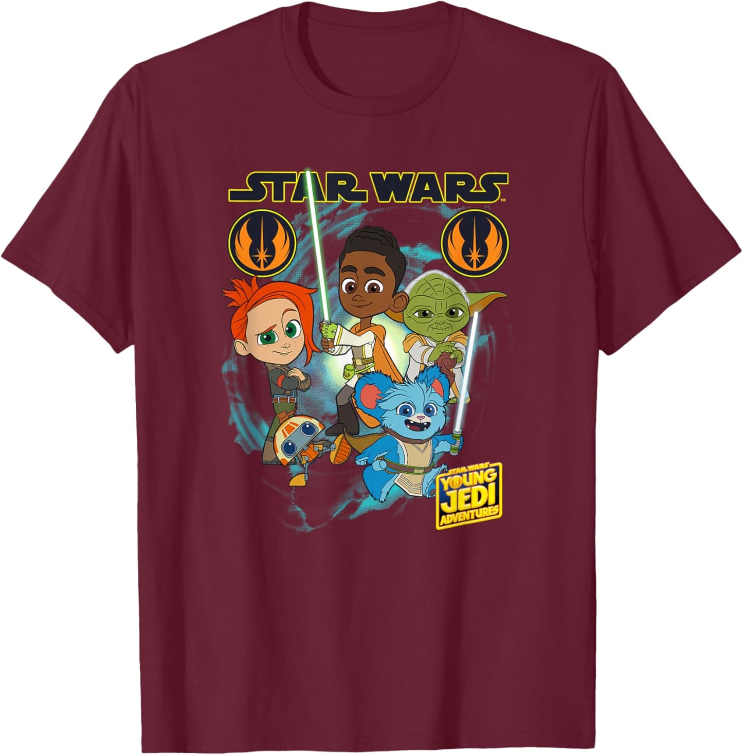 Star Wars: Young Jedi Adventures Hero Group Shot T-Shirt - T-Shirt | Maroon
