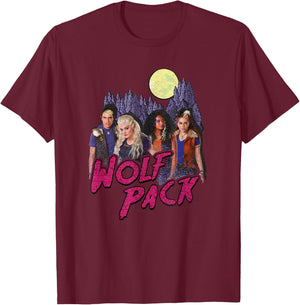 Disney Zombies Wolf Pack Full Moon Group Poster T-Shirt - T-Shirt | Maroon