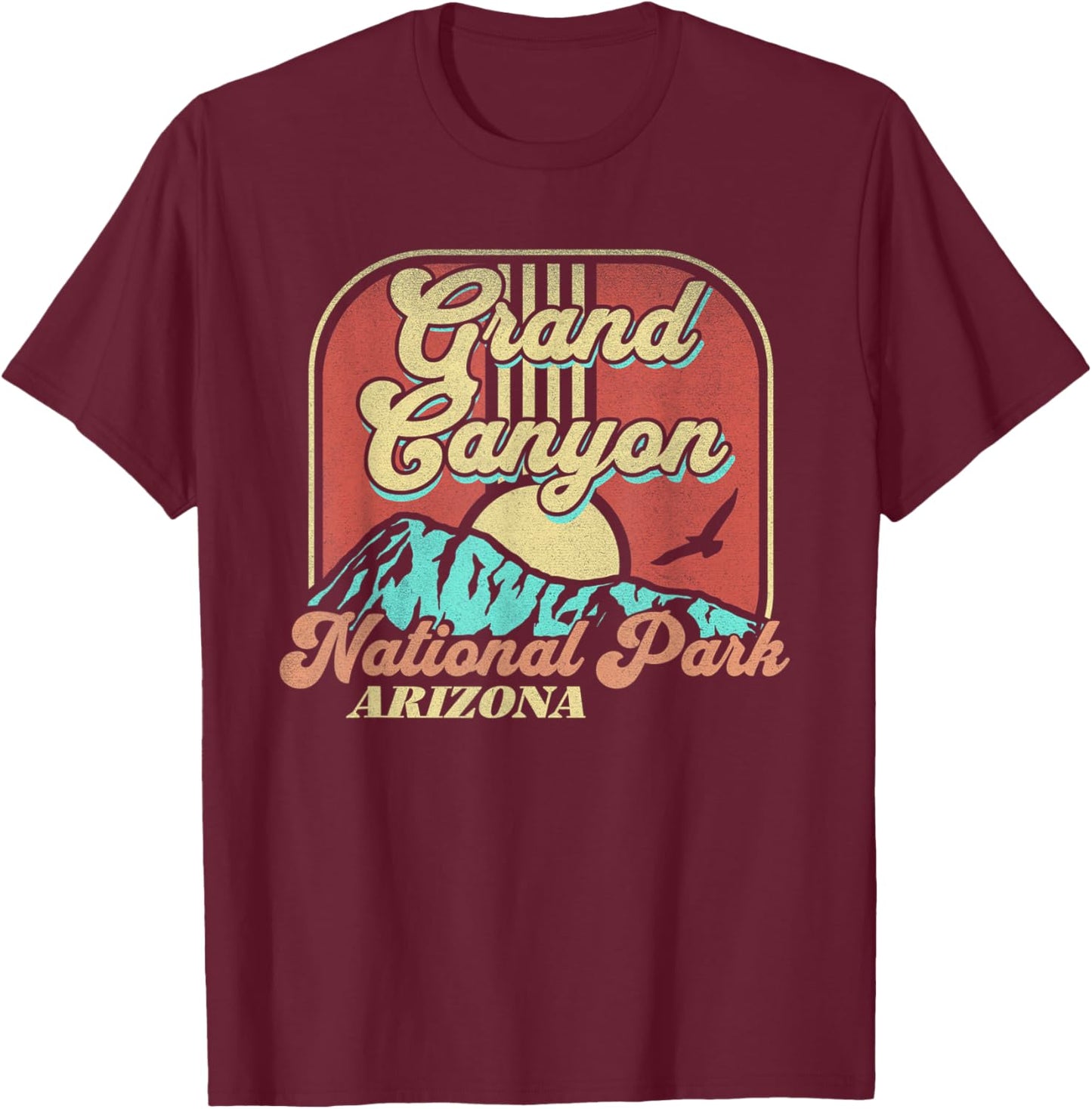 Grand Canyon National Park Arizona Nature Hiking Outdoors T-Shirt - T-Shirt | Maroon