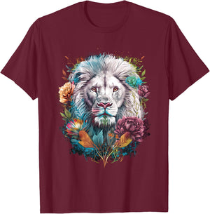 Lion colorful lions From Africa Day of the Dead T-Shirt - T-Shirt | Maroon