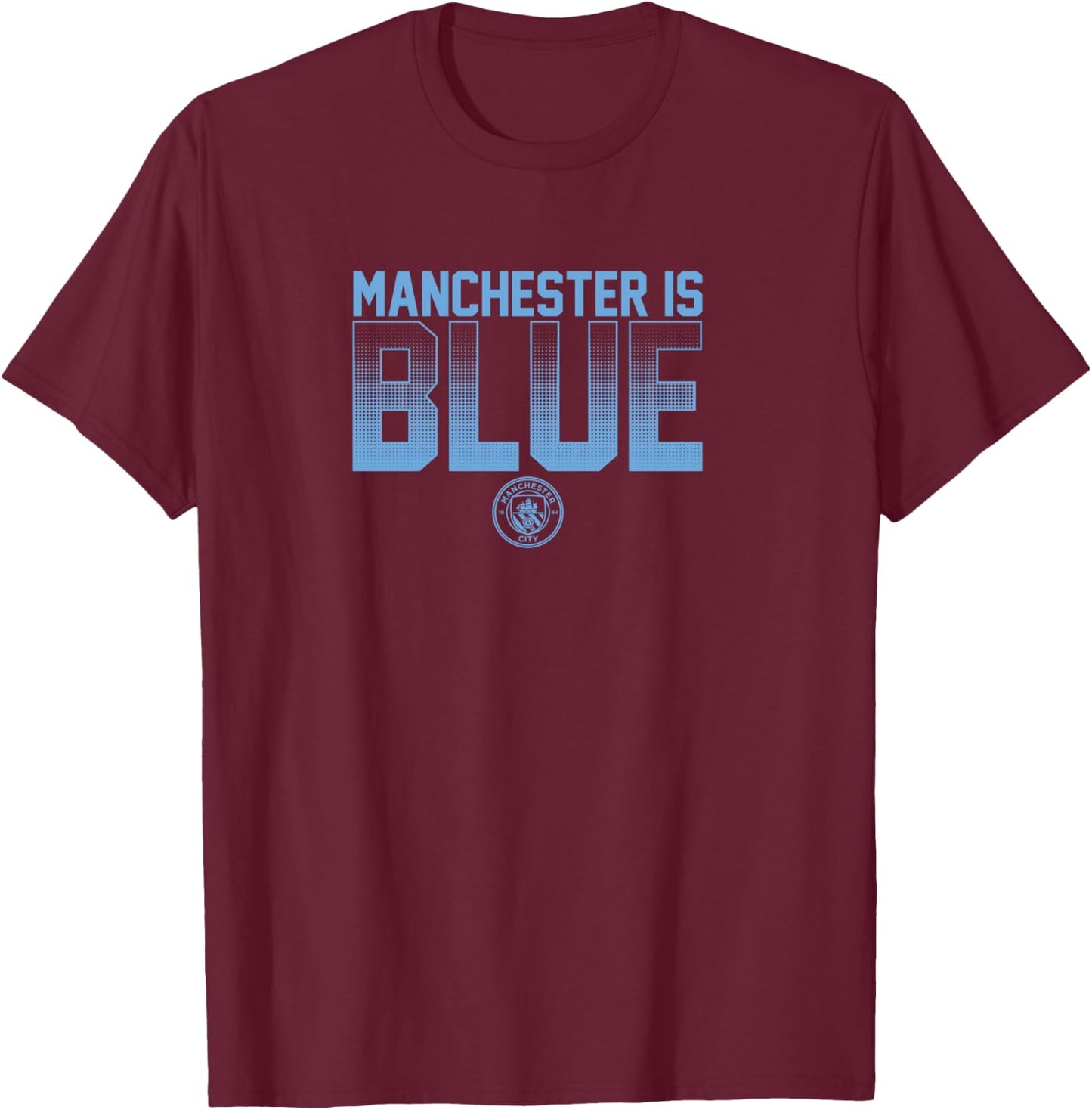 Manchester is Blue - Manchester City T-Shirt - T-Shirt | Maroon