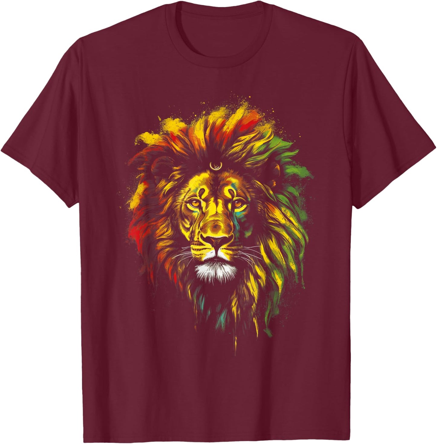 Jamaica Lion Dread locks T-Shirt - T-Shirt | Maroon