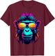 Cool Chimp with Sunglasses. T-Shirt - T-Shirt | Maroon