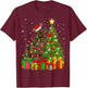 Xmas Tree Lighting Santa Newfoundland Dog Christmas Men Women Kids T-Shirt - T-Shirt | Maroon