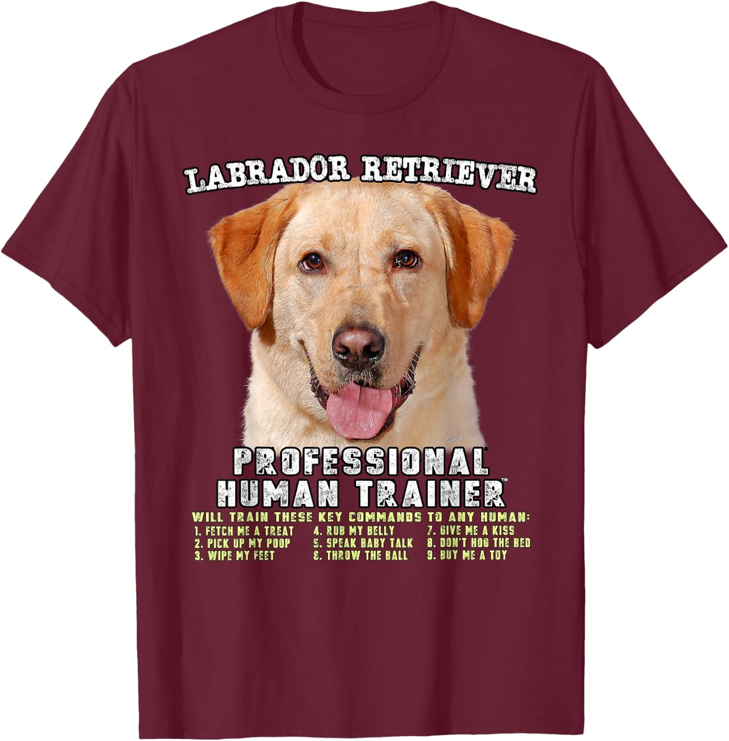 Labrador Retriever Yellow Lab Professional Human Trainer T-Shirt - T-Shirt | Maroon