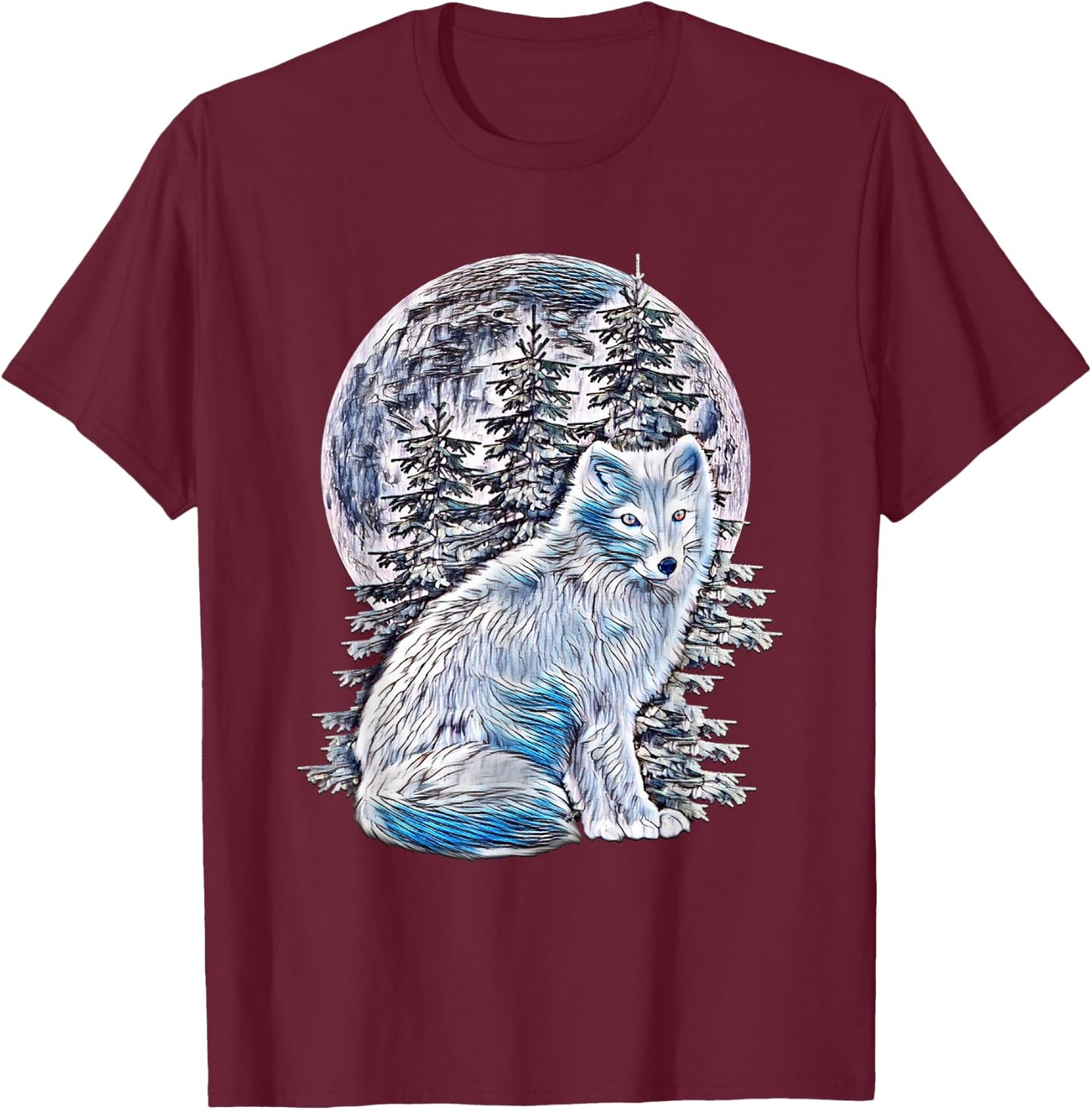 Arctic Ice Fox T-Shirt - T-Shirt | Maroon
