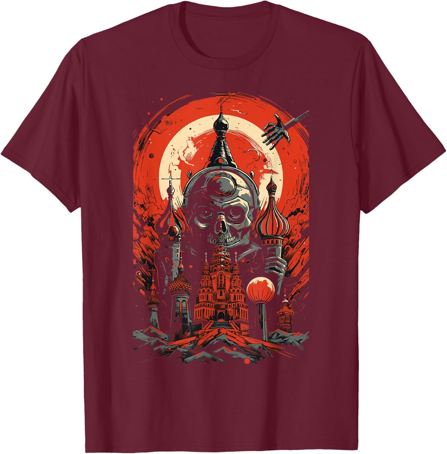 Scary Kremlin SOVI8 Vintage Propaganda. T-Shirt - T-Shirt | Maroon