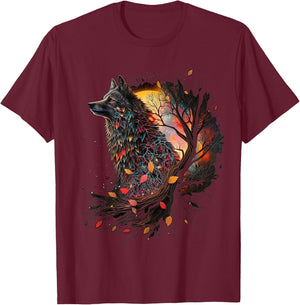 Wolf animal lovers, animal wolf T-Shirt - T-Shirt | Maroon