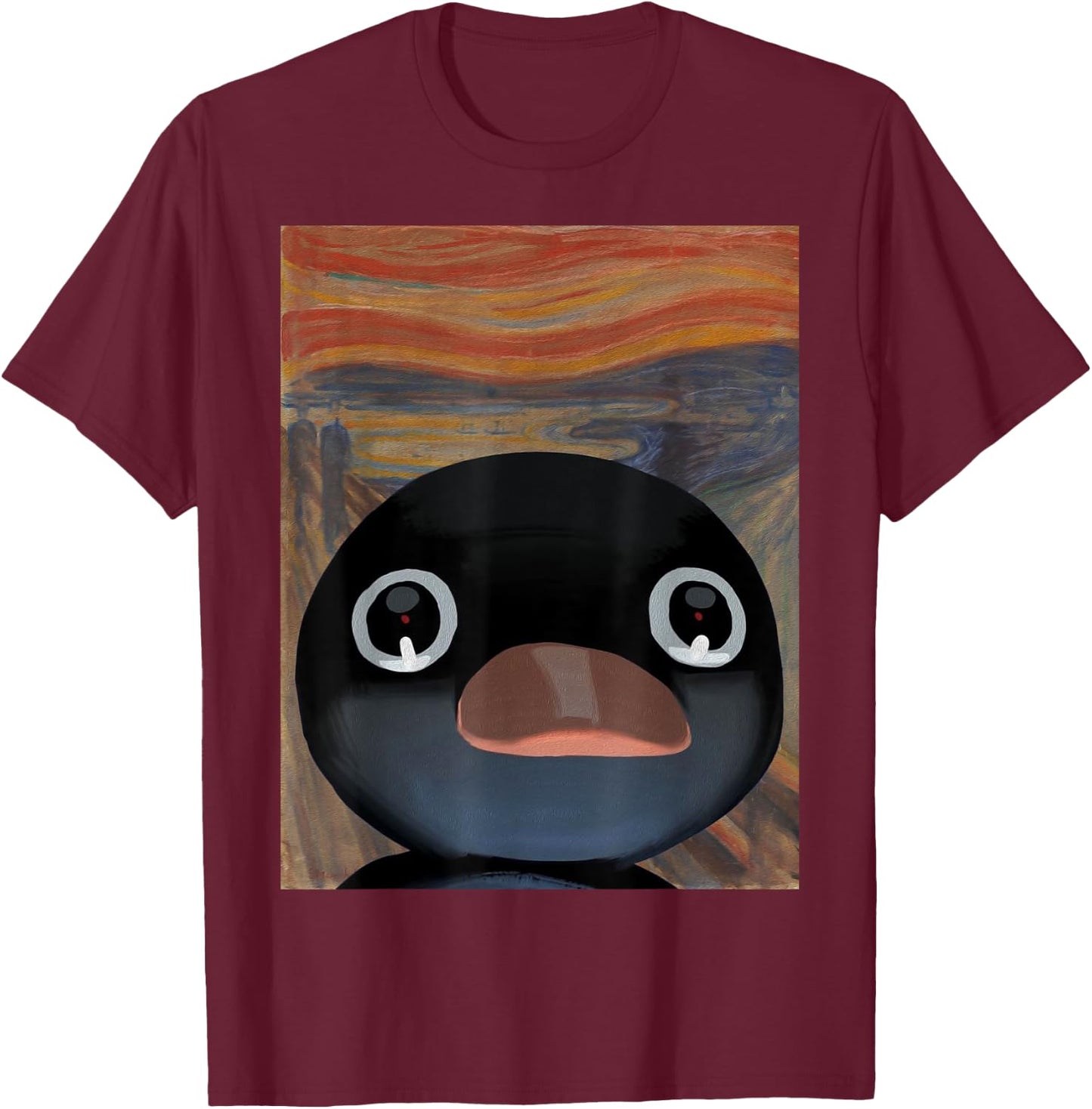 Penguin noot Scream Funny Penguin Meme T-Shirt - T-Shirt | Maroon