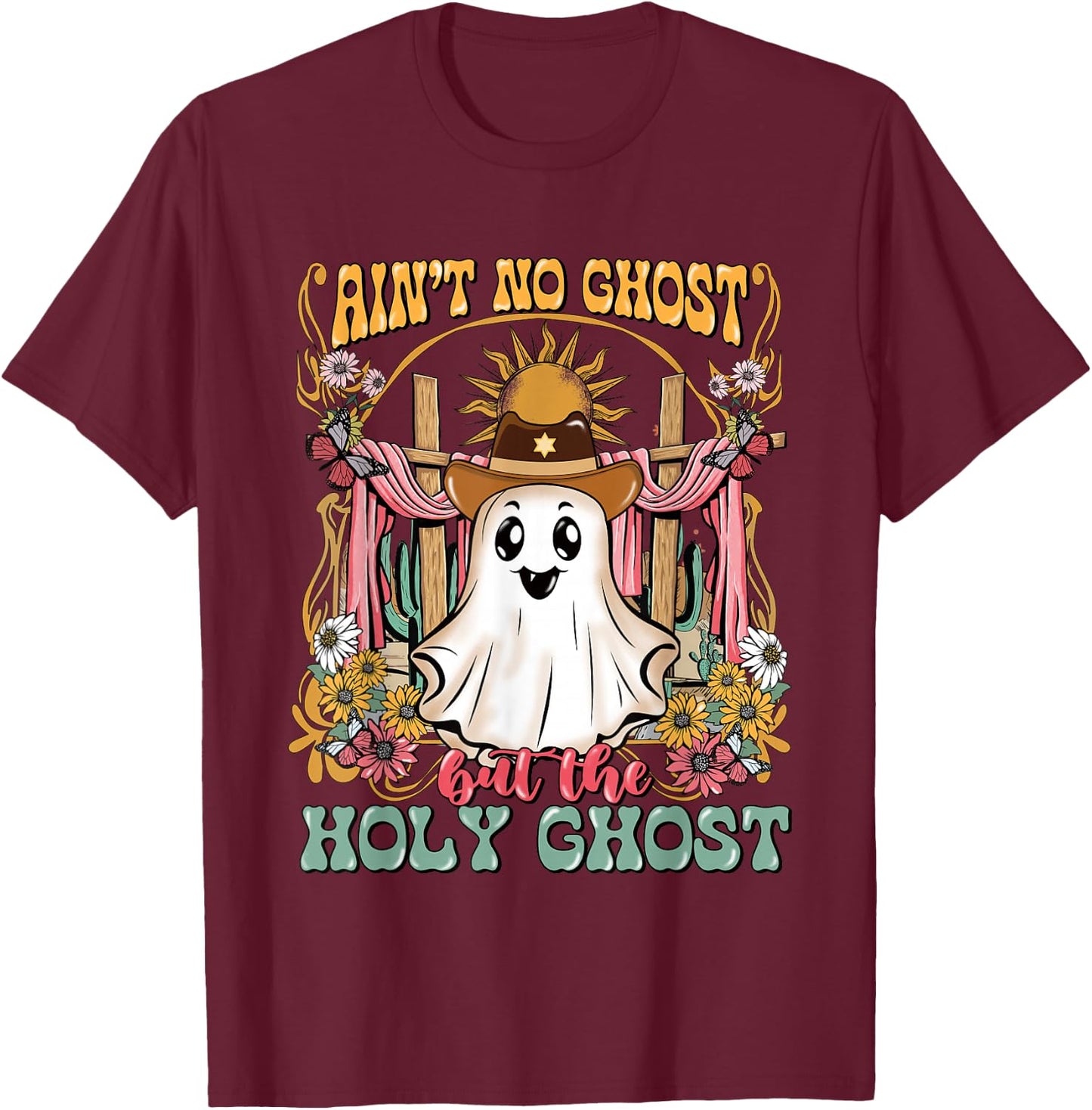 Ain't No Ghost But The Holy Ghost Halloween T-Shirt - T-Shirt | Maroon