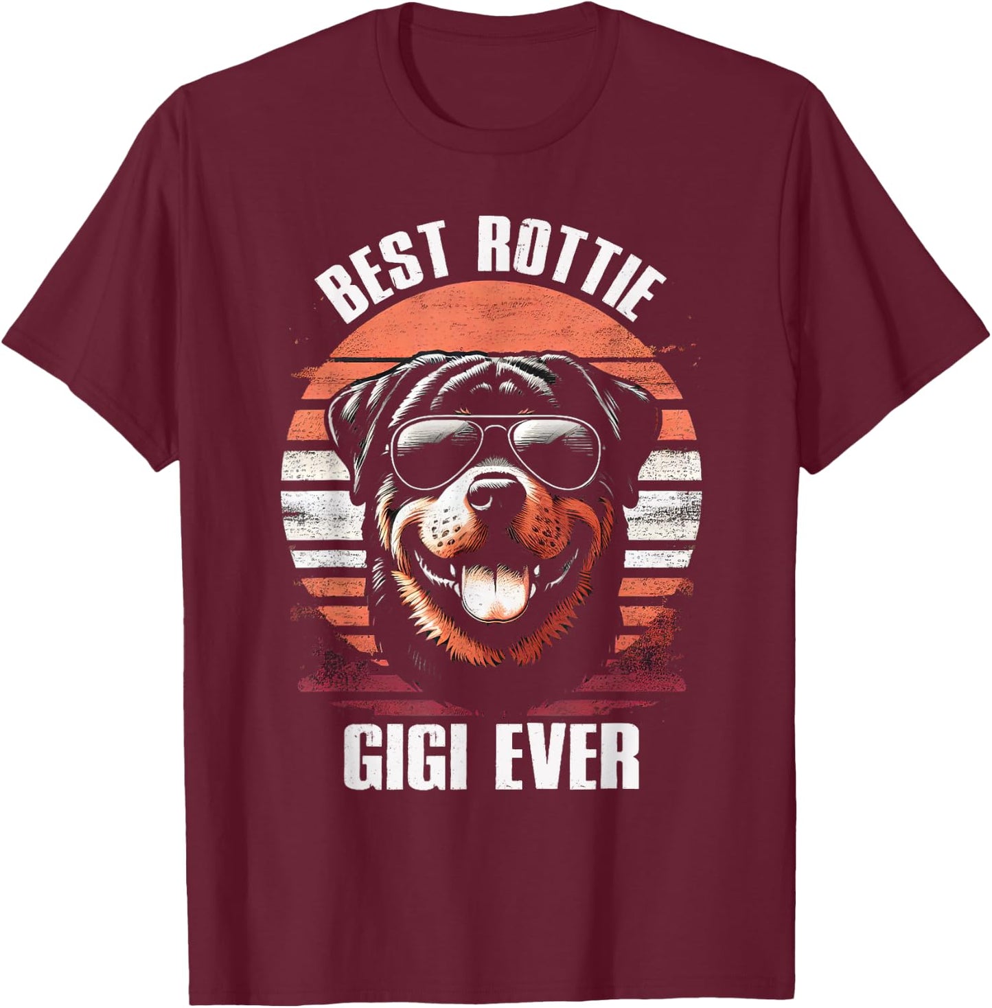 Best Rottie Gigi Ever Rottweiler Dog Grandma Vintage T-Shirt - T-Shirt | Maroon