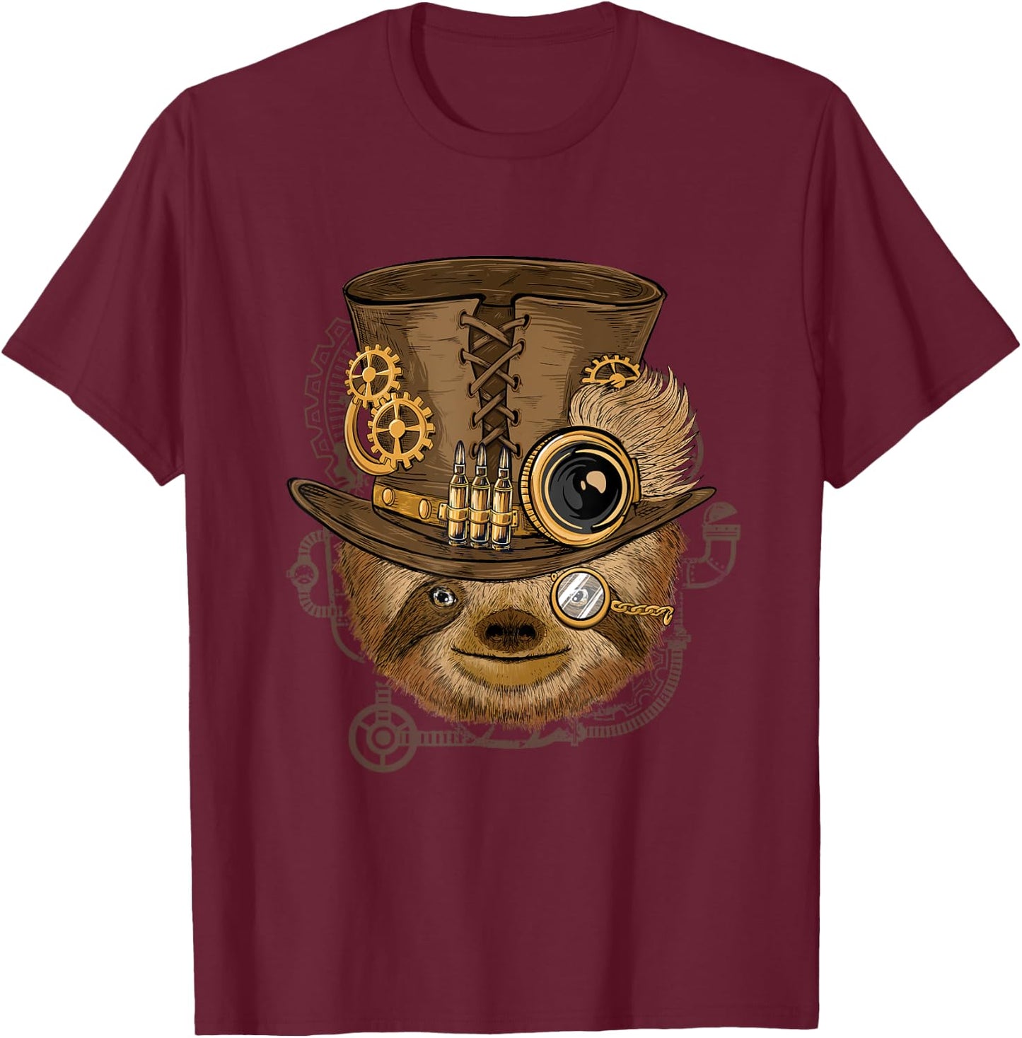 Steampunk Sloth - Zookeeper Zoo Animal Nature Forest Lover T-Shirt - T-Shirt | Maroon