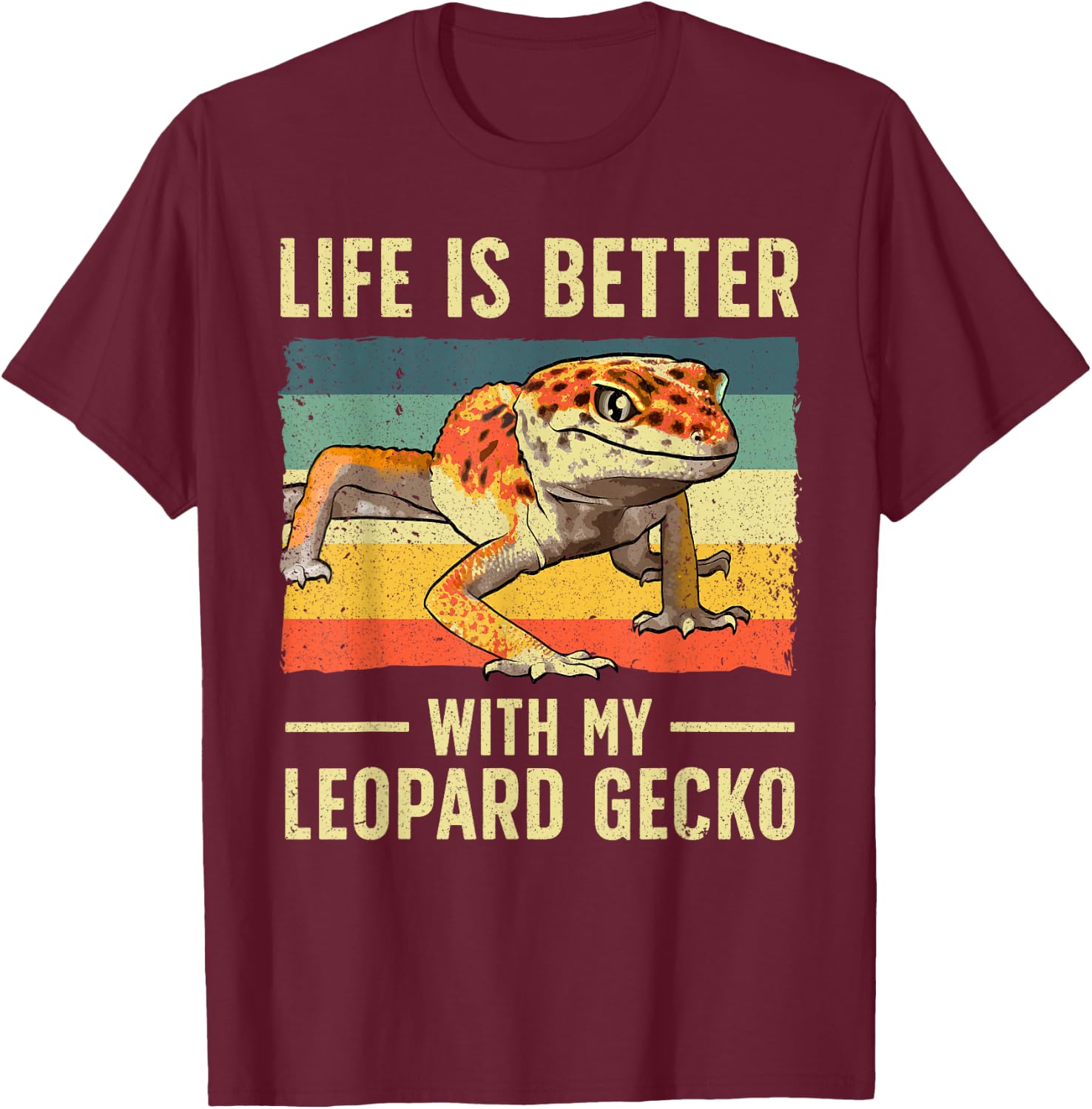 Cool Leopard Gecko Women Kids Leopard Gecko Lover T-Shirt - T-Shirt | Maroon