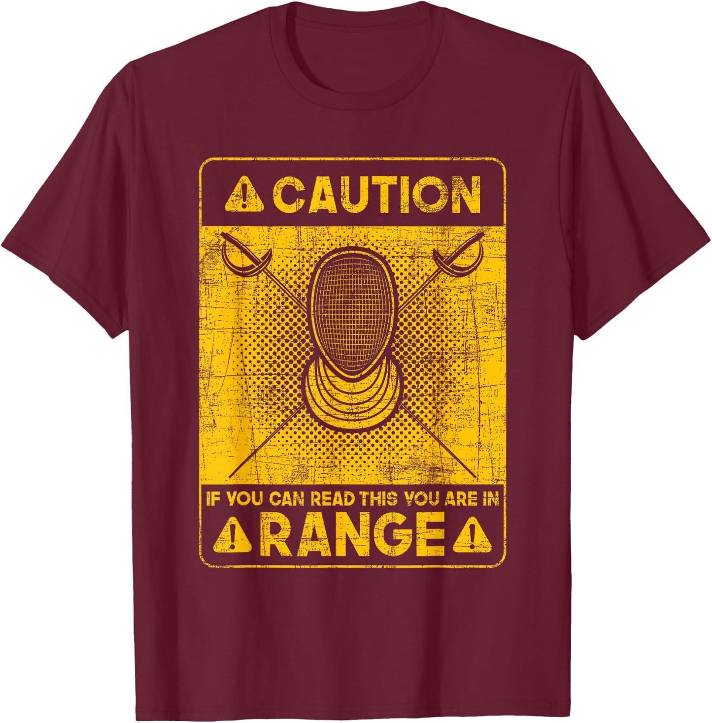 If You Can Read This You are in Range - Fencing Swordsman T-Shirt - T-Shirt | Maroon
