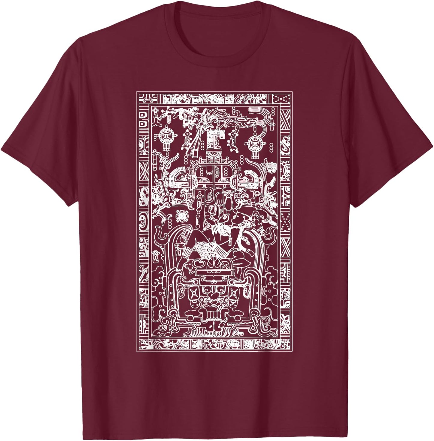 Palenque King Pakal Ancient Mayan Astronaut Time Traveler T-Shirt - T-Shirt | Maroon