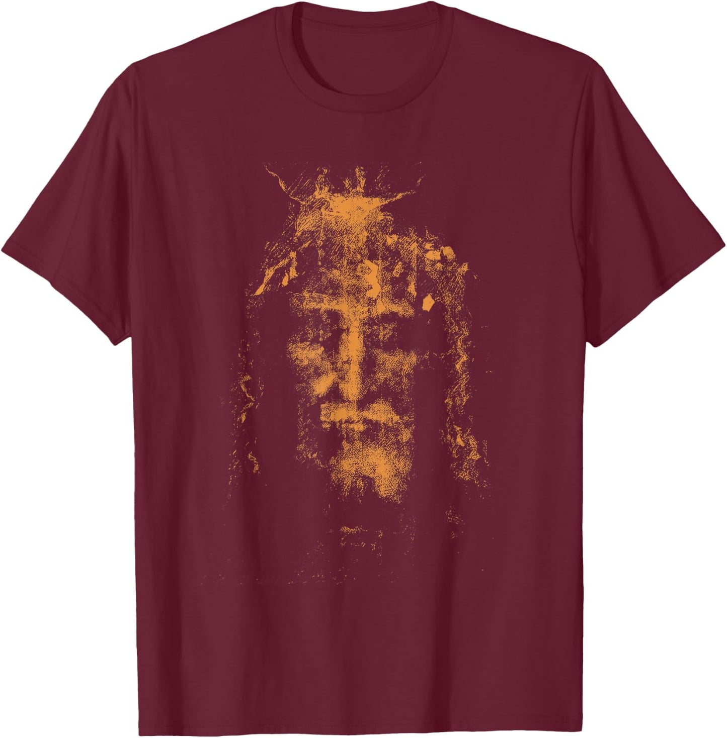 Vintage The Shroud Of Turin Holy Face Of Jesus T-Shirt - T-Shirt | Maroon