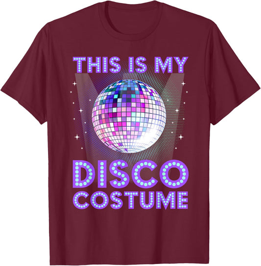 80s Disco Art Women 70s Ball Costume Disco Dance T-Shirt - T-Shirt | Maroon