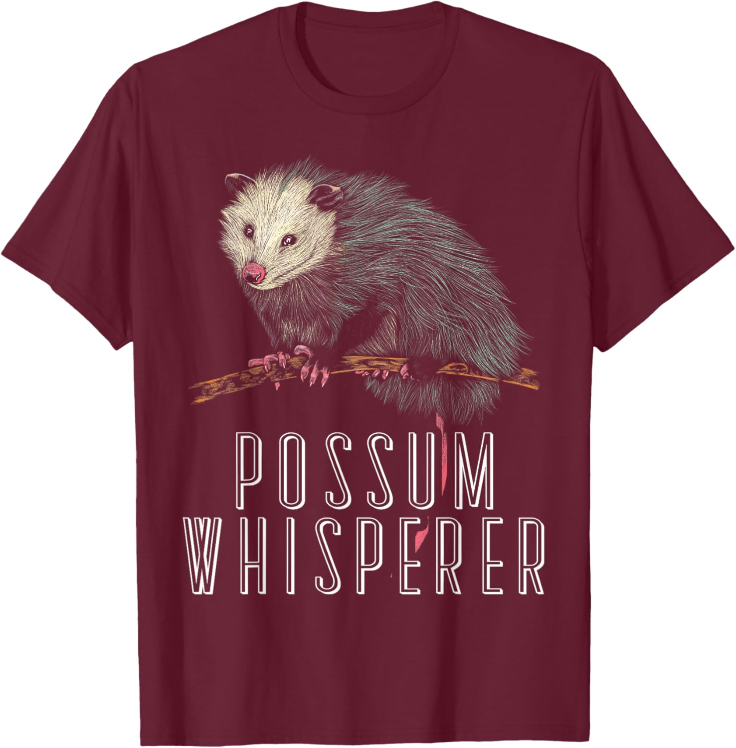 Possum Whisperer Street Cat Opossum Lover T-Shirt - T-Shirt | Maroon
