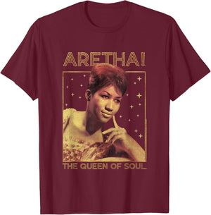 Aretha Franklin Portrait of a Queen T-Shirt - T-Shirt | Maroon