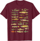 Types Of Freshwater Fish Species Fishing Graphic T-Shirt - T-Shirt | Maroon