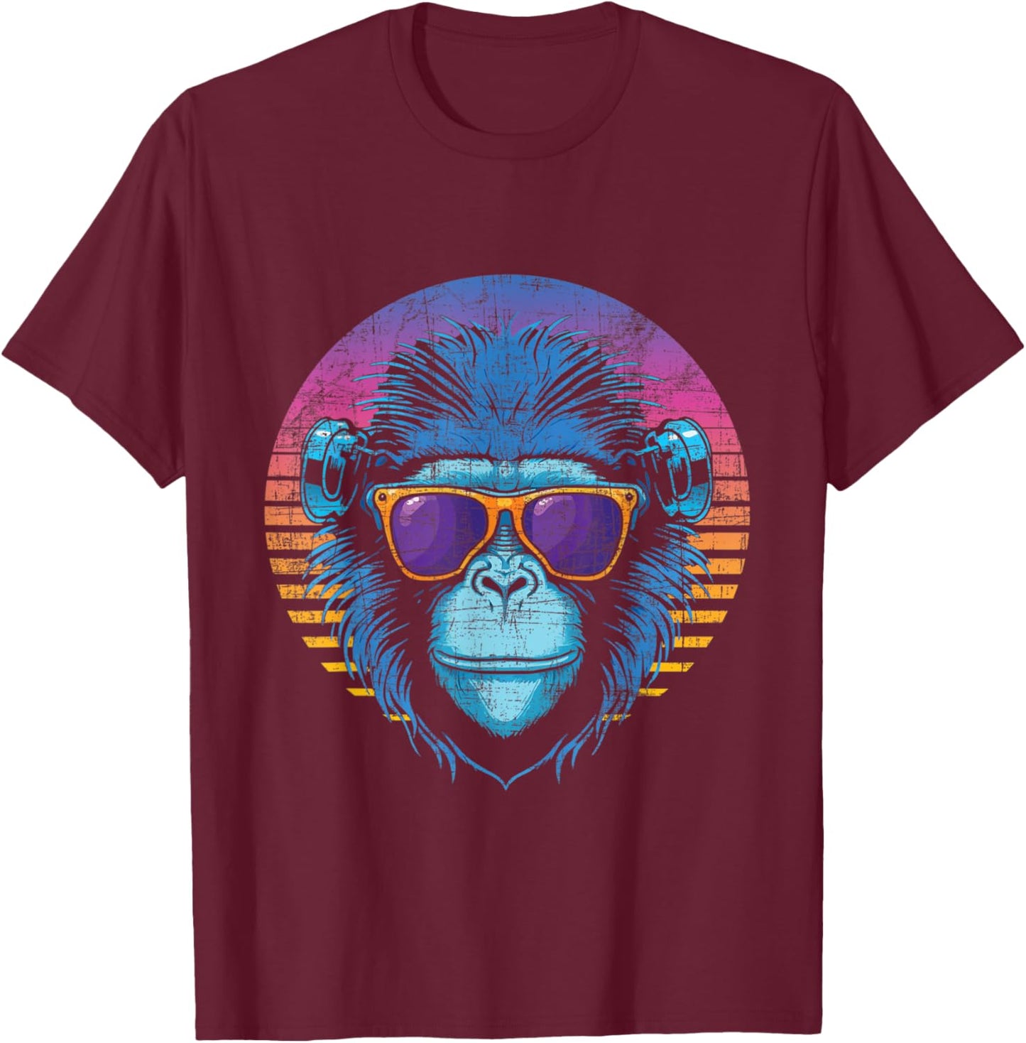 Cool Hipster Monkey - Primate Jungle Safari Zoo Animal Lover T-Shirt - T-Shirt | Maroon