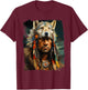 Wolf Native American T-Shirt - T-Shirt | Maroon